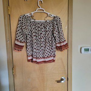 💜Artisan NY Blouse Size XL Cold Shoulder Spaghetti Strap Floral